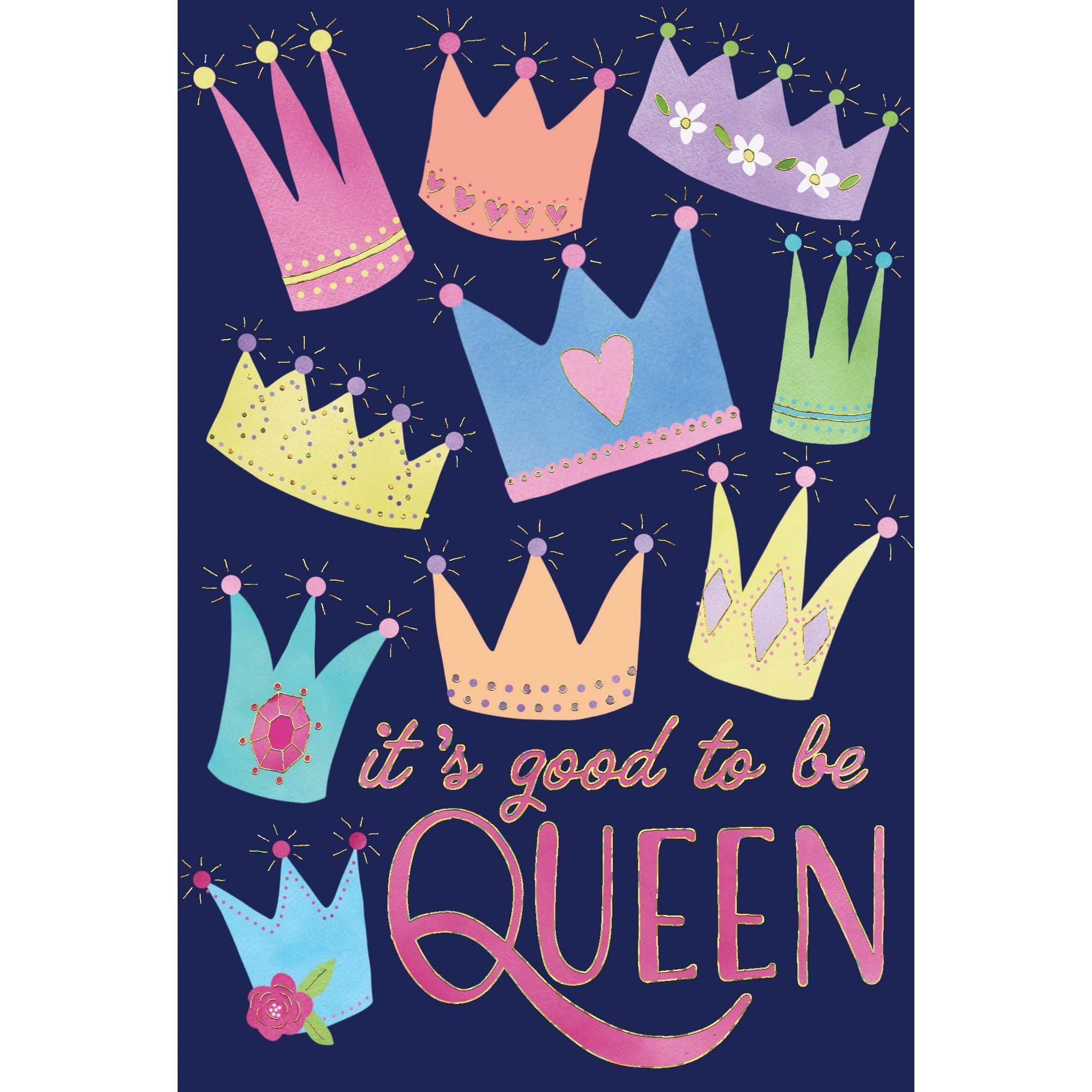 Mother's Day card from Pictura with "Good To Be Queen" message, featuring floral design and elegant lettering.